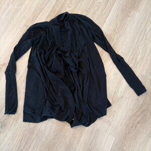 ICEBREAKER Bliss Cardigan Wrap Sweater Womens Size XS Black Merino Wool Button